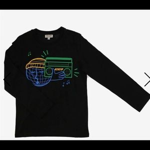 KENZO KIDS long sleeve black graphic tops size  16A/176